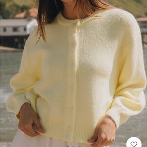 Daily Drills Button Up Sweater Lemon
